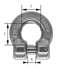 Maßzeichnung cromox® Gabelschäkel QGS, G8 geprüft, gestrahlt (Ansicht 2)