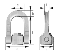Maßzeichnung cromox® Drehbare Anschlagwirbel Female CDAW-F, G6 1.4462 Duplex, gestrahlt (Ansicht 2)