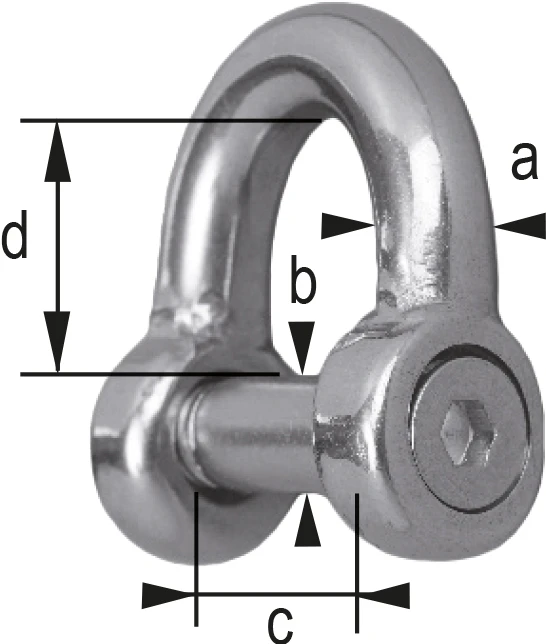 NIS-6 - Inbus-D-Schäkel Edelstahl