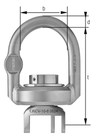 Maßzeichnung cromox® Rotoconnect mit Bügel-Verbinder CRCBV, G6 (Ansicht 3)