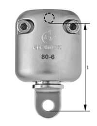 Maßzeichnung cromox® Rotoconnect mit Halbschale CRCF, G6 (Ansicht 2)