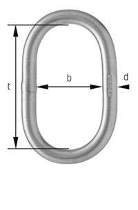 Maßzeichnung cromox® Aufhängeglieder CAG, G6 1- und 2-Strang, geprüft, gestrahlt (Ansicht 1)
