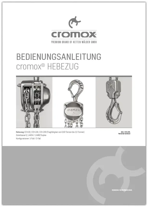 Download :: BENUTZERHANDBUCH cromox® HEBEZUG