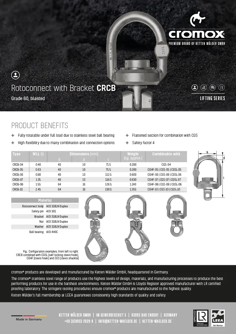 Download :: cromox® Rotoconnect with Bracket CRCB