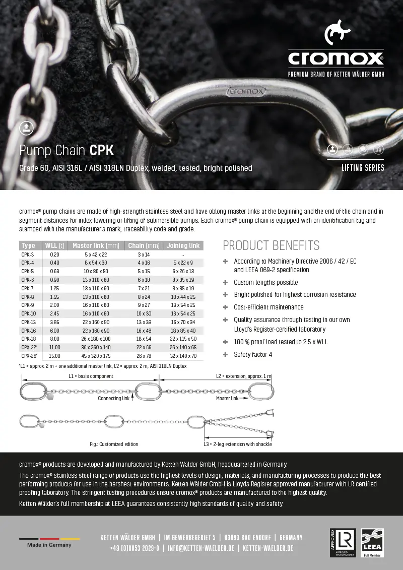 Download :: cromox® Pump Chain CPK