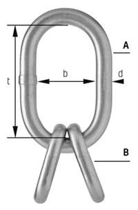 Maßzeichnung cromox® Aufhängeköpfe CAK, G6 3- und 4-Strang, geprüft, gestrahlt (Ansicht 3)
