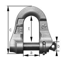 Maßzeichnung cromox® Schnellverbindungsschäkel CSVS, G6 PLUS 1.4462 Duplex, geprüft, gestrahlt (Ansicht 3)