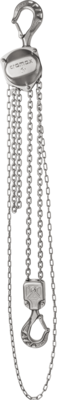 Hebezug aus rostfreiem Edelstahl von cromox® - inkl. Kette und Lasthaken (Gesamtansicht) Hebezug aus rostfreiem Edelstahl von cromox® - inkl. Kette und Lasthaken (Gesamtansicht)