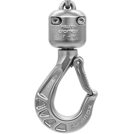 Drehwirbellasthaken zum direkten Anschluss an die Kette aus rostfreiem Edelstahl von cromox® Drehwirbellasthaken zum direkten Anschluss an die Kette aus rostfreiem Edelstahl von cromox®