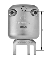 Maßzeichnung cromox® Rotoconnect mit Halbschale-Verbinder CRCFV, G6 (Ansicht 4)