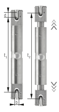 Maßzeichnung cromox® Spindelspanner CTB, G6 1.4462 Duplex, geprüft (Ansicht 1)