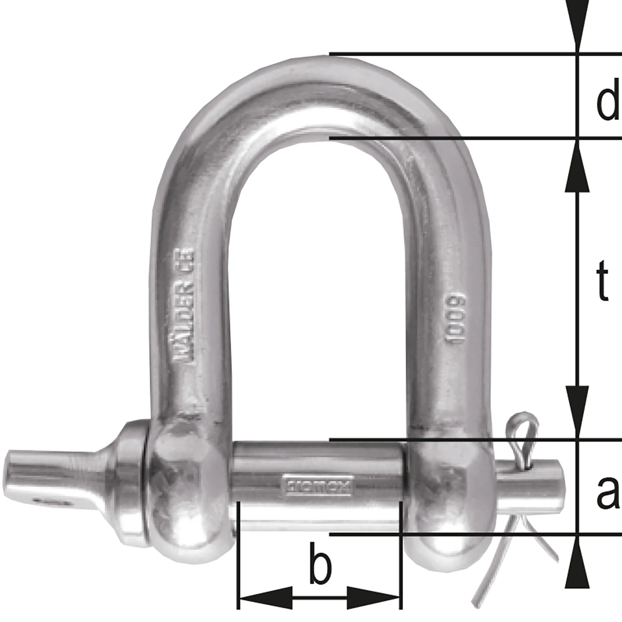 CSS-08 - Sicherheits-D-Schäkel Edelstahl